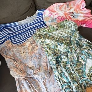 Lot of 4 Chicos tops size 3 (2 short, 2 long) EUC